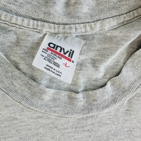 Vintage Oregonian Shirt Mens Large Gray Single Stitch Graphic Anvil USA 90s Tee - Picture 10 of 12